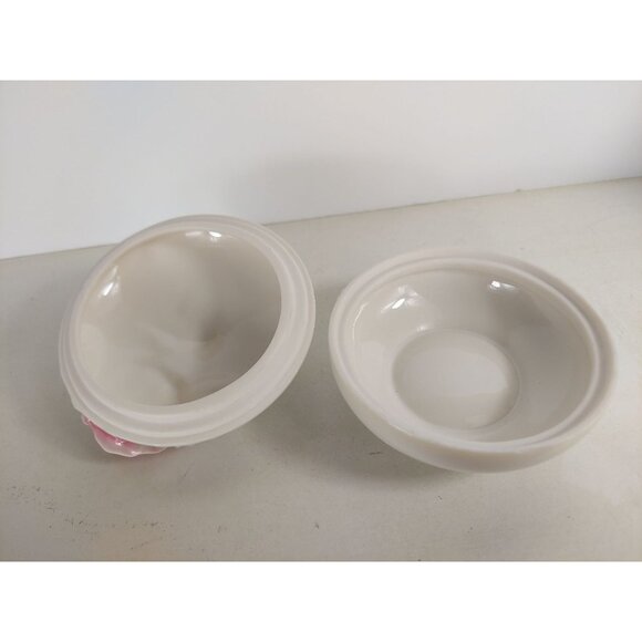 Franz Porcelain Pink Roses Dresser Jar, Trinket Dish w/ Lid FZ00701 - Picture 4 of 5